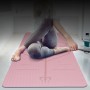 BSJ002 TPE Dubbelskikt tvåfärgade yogamattor Fitnessmatta med kroppslinje, specifikation: 183 x 61 x 0,6 cm (Cherry Blossom Pink + Blue)