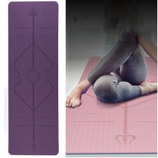 BSJ002 TPE з двокольоровим килимком для йоги-килимка з двоколірним килимком з лінією тіла, специфікація: 183 x 61 x 0,6 см (глибокий фіолетовий + рожевий)