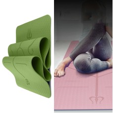 BSJ002 TPE Double Layer Two-Color Yoga Mat Fitness Mat with Body Line, Specification: 183 x 61 x 0.6cm(Bamboo Cyan)