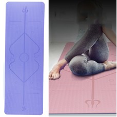 BSJ002 TPE Dubbelskikt tvåfärgad yogamattkondition med kroppslinje, specifikation: 183 x 61 x 0,6 cm (violet + grunt lila)