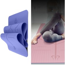 BSJ002 TPE Двойной слой двухцветный коврик для йоги с линией тела, спецификация: 183 x 61 x 0,6 см (фиолетовый)