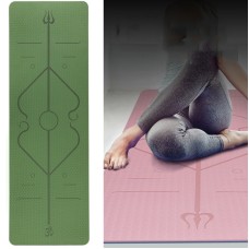 BSJ002 TPE Double Layer Two-Color Yoga Mat Fitness Mat with Body Line, Specification: 183 x 61 x 0.8cm(Bamboo Cyan + Black)