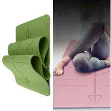 BSJ002 TPE Double couche Mat de fitness en deux couches de la ligne de yoga avec ligne de carrosserie, spécification: 183 x 80 x 0,6 cm (bambou cyan)