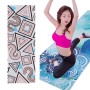 Tryckt mjuk yogamat non-slip yoga handduk, storlek: 185 x 65 cm (geometrisk)