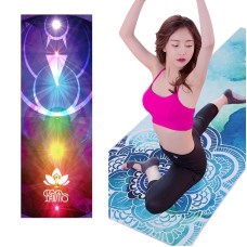 Printed Soft Yoga Mat Non-Slip Yoga Towel, Size: 185 x 65cm(Dream Pen Flowers)