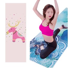 Printed Soft Yoga Mat Non-Slip Yoga Towel, Size: 185 x 65cm(Dream Deer)
