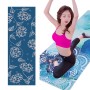 Tryckt mjuk yogamat non-slip yogathandduk, storlek: 185 x 65 cm (Golden Lotus)