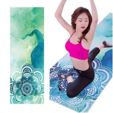 Toalla de yoga de yoga suave impresa, tamaño: 185 x 65 cm (prosperidad Qinglian)