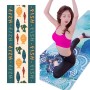 Tryckt mjuk yogamat non-slip yogathandduk, storlek: 185 x 65 cm (fiske)