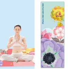 Home Yoga Towel Printing Portable Non-Slip Yoga Blanket, Colour: Flower Small + Silicone