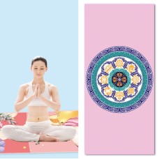 Home Yoga Towel Printing Portable Non-Slip Yoga Blanket, Colour: Dothy Flower Large + Silicone