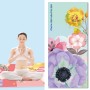 Hem Yoga Thandduk Tryck Portable Non-Slip Yoga Filt, Color: Flower Large + Silicone