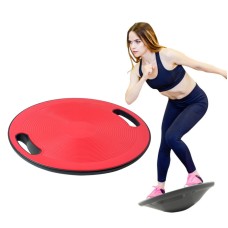 Balance Board Yoga Prone Fitness Twisting Board Exercise Training Non-Slip Balance Board with Hand Grasping Hole( Red)