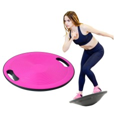 Balance Board Yoga Prone Fitness Twisting Board Exercise Training Non-Slip Balance Board with Hand Grasping Hole(Pink)