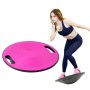 Balance Board Yoga PRone Fitness Twisting Training Ejercicio Balance de equilibrio sin deslizamiento con agujero de agarre manual (rosa)