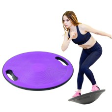 Balance Board Yoga Prone Fitness Twisting Board Exercise Training Non-Slip Balance Board with Hand Grasping Hole(Purple)