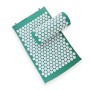 TPE + Sponge Acupuncture Acupoint Pain Relief Acupuncture Massage Pad Yoga Mat + ბალიშის ნაკრები (მწვანე)