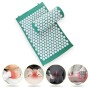 TPE + Sponge Acupuncture Acupoint Pain Relief Acupuncture Massage Pad Yoga Mat + Pillow Set (Green)