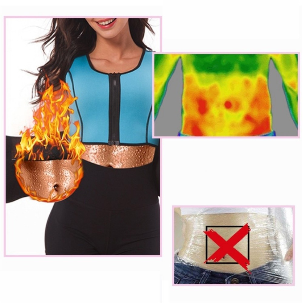 Neoprene Corset Yoga Vest Sweat Suit Postpartum Belly Belt, Size:L(Blue)