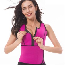 Neoprene Corset Yoga Vest Sweat Suit Postpartum Belly Belt, Size:L(Rose Red)