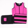 Neoprene Corset Yoga Vest Sweat Suit Postpartum Belly Belt, Size:L(Rose Red)