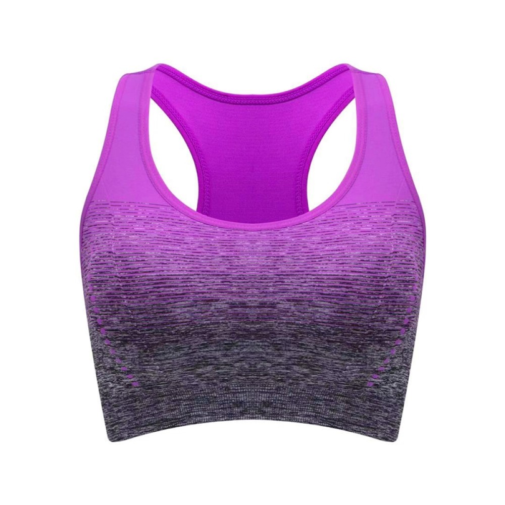 High Stretch Breathable Fitness Women Padded Sports Bra, Size:S(Violet)