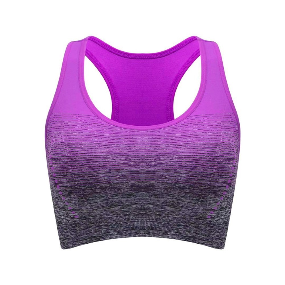 High Stretch Breathable Fitness Women Padded Sports Bra, Size:M(Violet)