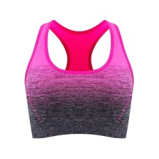 High Stretch Breathable Fitness Women Padded Sports Bra, Size:M(Rose Red)