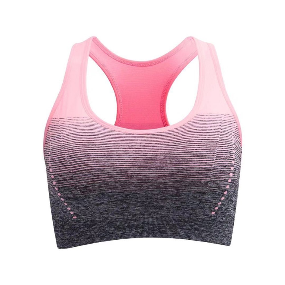 High Stretch Breathable Fitness Women Padded Sports Bra, Size:L(Pink)