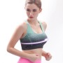 Hög stretch andningsbar fitness kvinnor vadderad sportbh, storlek: l (grön)