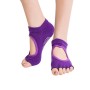 Jeden pár otevřených prstů Otevřené špičky Anti -Slip Sports Female Yoga Socks, Velikost: 34 - 39 (EUR) (Dark Purple)