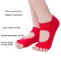 One Pair Open Toe Open Instep Anti-slip Sports Female Yoga Socks, Size: 34 - 39 (EUR)(Black)