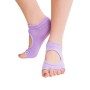 Un par de calcetines de yoga femenino de los deportes abiertos de los pies abiertos, Tamaño: 34 - 39 (EUR) (Light Purple)