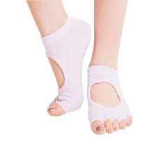 Ein Paar Open Tode Open Intep Anti -Rutsch Sport weiblicher Yoga -Socken, Größe: 34 - 39 (EUR) (hellrosa)