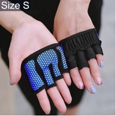 Half Finger Yoga Gloves Anti-skid Sports Gym Palm Protector, Size: S, Palm Circumference: 17.5cm(Blue)