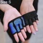 Guantes de yoga de medio dedo Guantes de gimnasia deportivos antideslizantes Protector de palma de gimnasia, tamaño: S, circunferencia de la palma: 17.5 cm (azul)