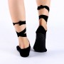 2 coppie Ladies Lace-Up Ballet Dancing e Yoga Anti-Slip Toe Socks (Black)