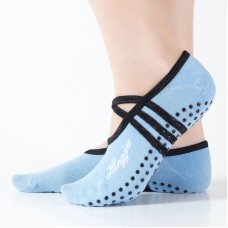 1 Pair Sports Yoga Socks Slipper for Women Anti Slip Lady Damping Bandage Pilates Sock(Sky Blue)