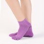 A Pair, Solid Color Non-slip Sweat-absorbent Yoga Socks Split Toe Socks for Women, Size:One Size(Black)