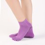 A Pair, Solid Color Non-slip Sweat-absorbent Yoga Socks Split Toe Socks for Women, Size:One Size(Watermelon Red)