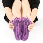 A Pair, Solid Color Non-slip Sweat-absorbent Yoga Socks Split Toe Socks for Women, Size:One Size(Open Toe Purple)