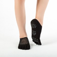 Calcetines de yoga de malla de encaje con diamantes, tamaño: talla única (dedo negro de diamante blanco dedo completo)