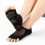 Lace Mesh Non-slip Yoga Socks with Diamonds, Size:One Size(Black Diamond Black Half Toe)