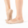 Lace Mesh Non-slip Yoga Socks with Diamonds, Size:One Size(Khaki Full Toe with Drill)