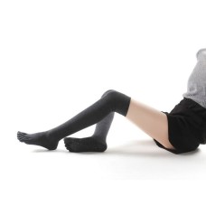 Mesdames au-dessus des chaussettes de yoga au genou Winter Warm non glipt Dance Five-doigts chaussettes, taille: taille libre (gris foncé)