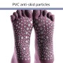 Damer Over the Knee Yoga Socks Winter Warm Non-Slip Dance Five-Finger Socks, Size: Free Size (randig grå)