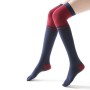 Mesdames sur les chaussettes de yoga au genou Winter Warm non glipt Dance Five-doigts chaussettes, taille: taille libre (marine rayée)