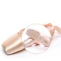 Ballet Lace Pointe Shoes Professionella plattdansskor, storlek: 31 (röd)