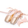 Zapatos de baile planos profesionales de ballet encaje de encaje, tamaño: 31 (satén + caja de silicona)