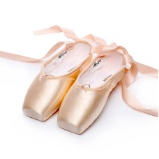 Ballet Lace Pointe Shoes Professional Flat Dance Shoes, Size: 32(Satin Nude)